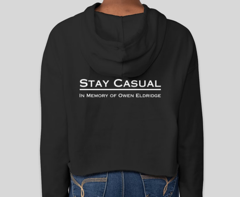 O's Design Black Cropped Hoodie